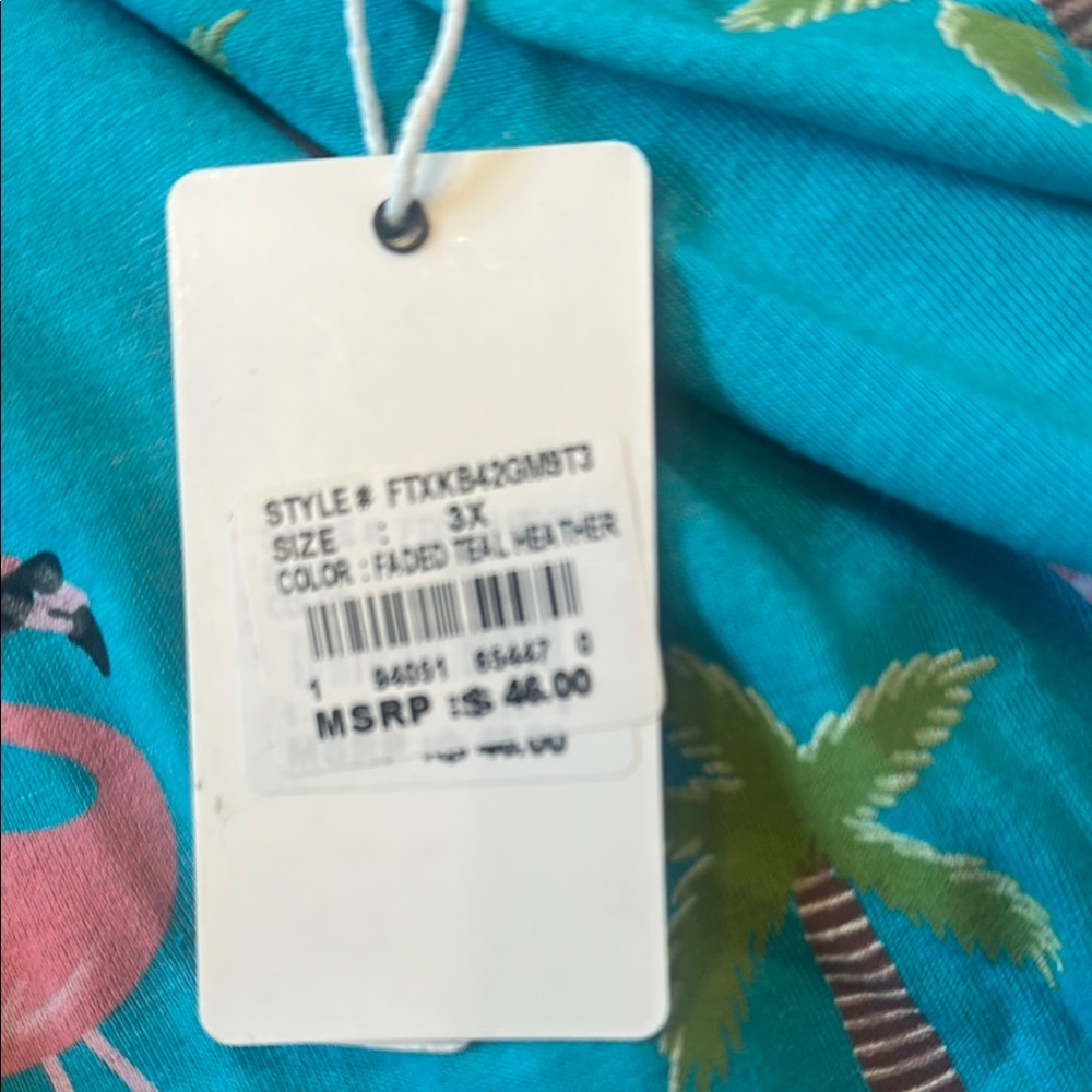 Flamingo and Palm Tree Print Shirt - Picture 3 of 4